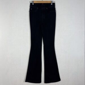 SPANX Black High Rise Pull On Flare Jeans Tummy Control Stretch Denim Size XS